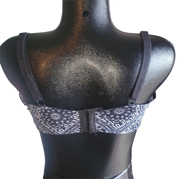 Juicy Couture Black and White Graphic Print Bra 42D - Picture 3 of 4